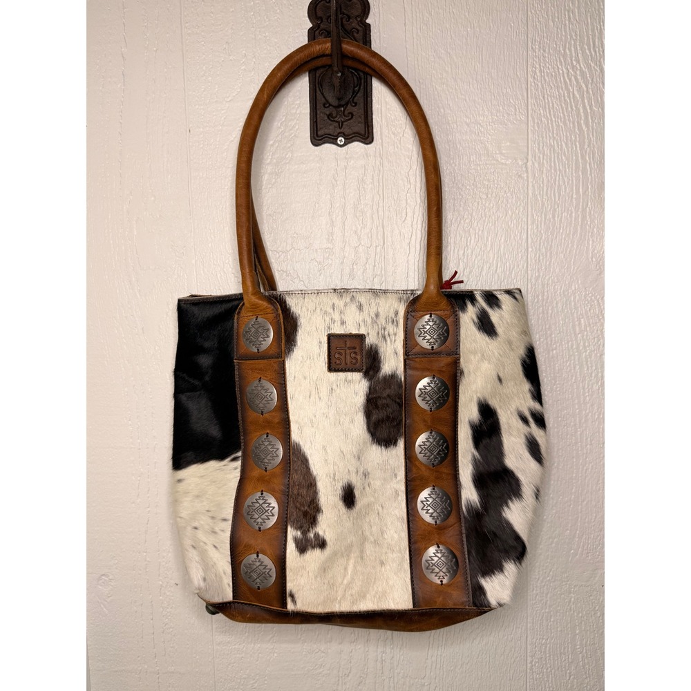 STS Ranchwear Vaquero Concho Tote Cowhide Leather Western Bag NEW STS